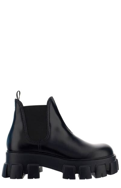 prada rubber cap chelsea boot|chunky Prada monolith boots.